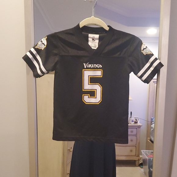 NFL Black Vikings Jersey Shirt with Number 5 (25) - Picture 1 of 3